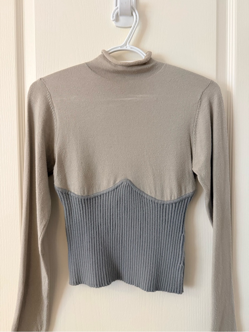 ZARA Muted Green Mock Neck Sweater